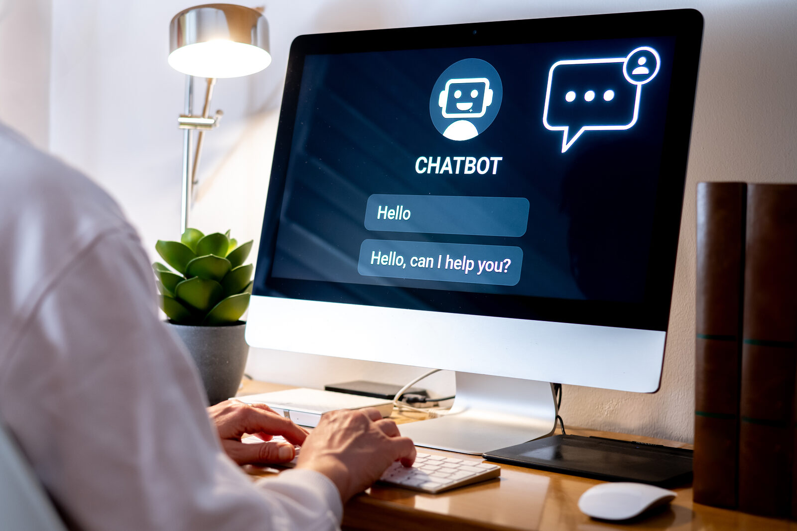 Chatbot på en computerskærm