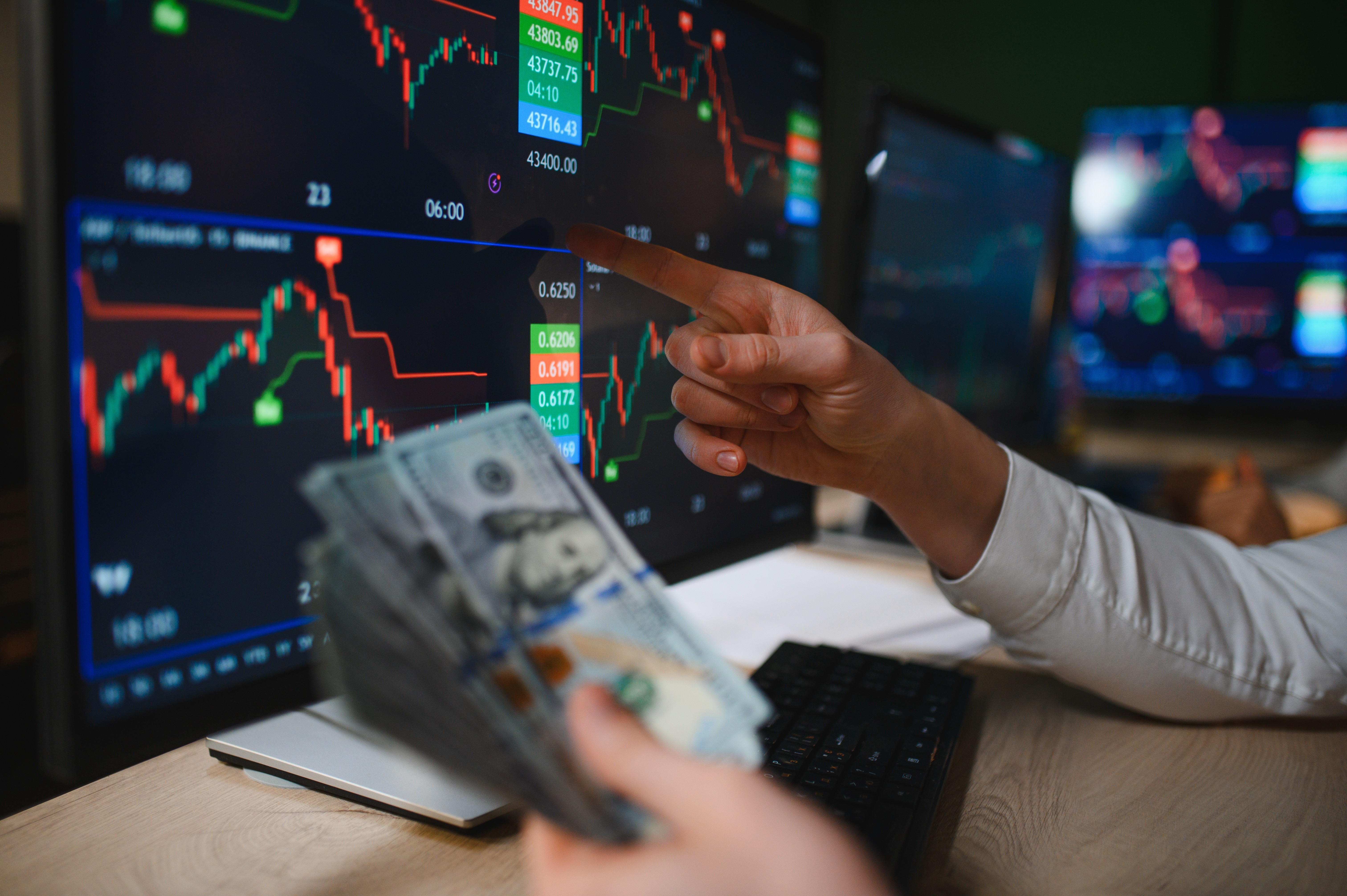 AI-genereret illustration: Finansmarkedernes tøvende efterårsdans